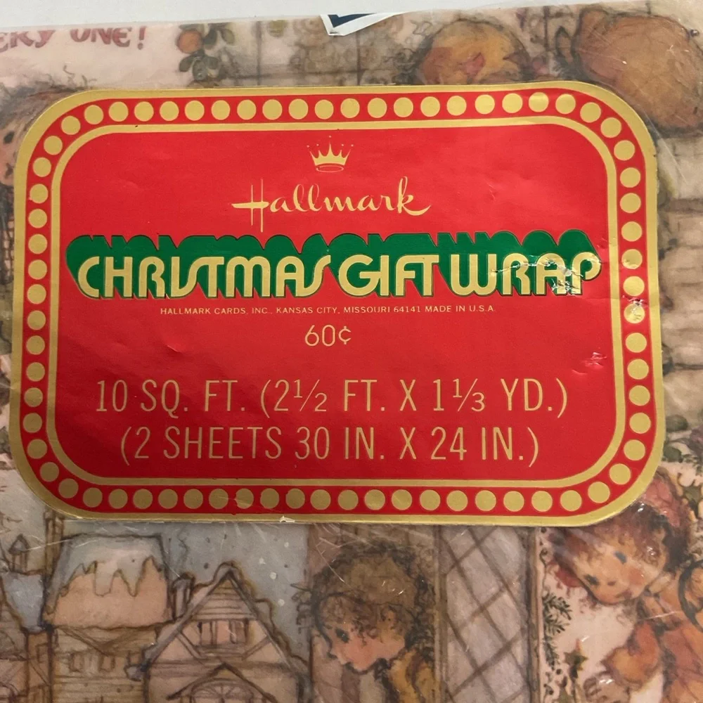 Vintage Hallmark Tiny Tim Wrapping Paper NWT